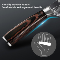 Noże kuchenne ze stali nierdzewnej 1-10 sztuk zestaw 7CR17 440C Laser Damascus japoński Santoku Cleaver krojenie Utility Chef nóż 4